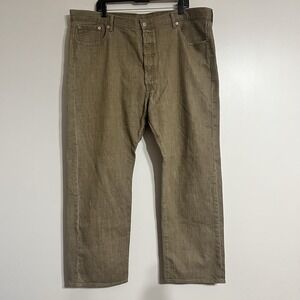 Levi's 501 Straight Leg Jeans Men's 44x32 Brown Denim Button 5-Pocket Buton Fly